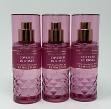 3 NEW Bath  Body Works Covered In Roses Mini Travel Fine Fragrance Mist 2.5oz