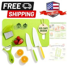 7 Pcs Kids Knife Set for Real Cooking, Toddler Cooking Set Montessori with Re...