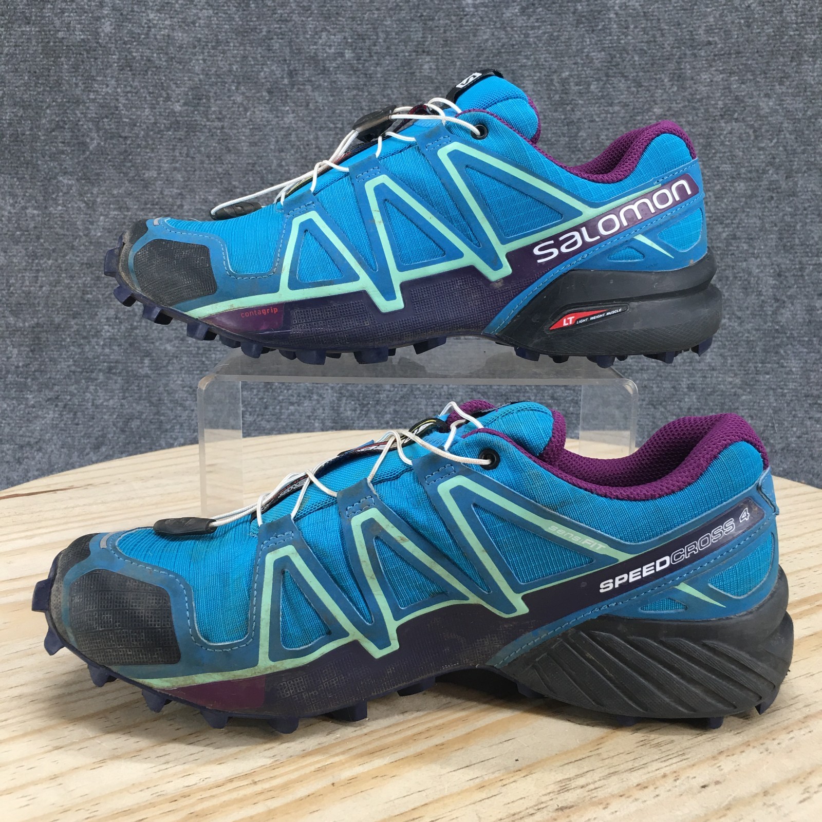 Salomon Scarpe Donna 8.5 Speedcross 4 Sneakers Trail Running Blu Stringate 398422