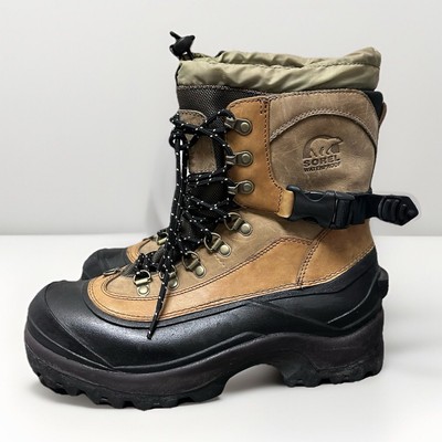 Sorel Conquest Men's Waterproof Leather Boots Size 10 Tan/Black Winter  Utility