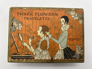 Vintage THREE FLOWERS Travelette Richard Hudnut New York Box Only