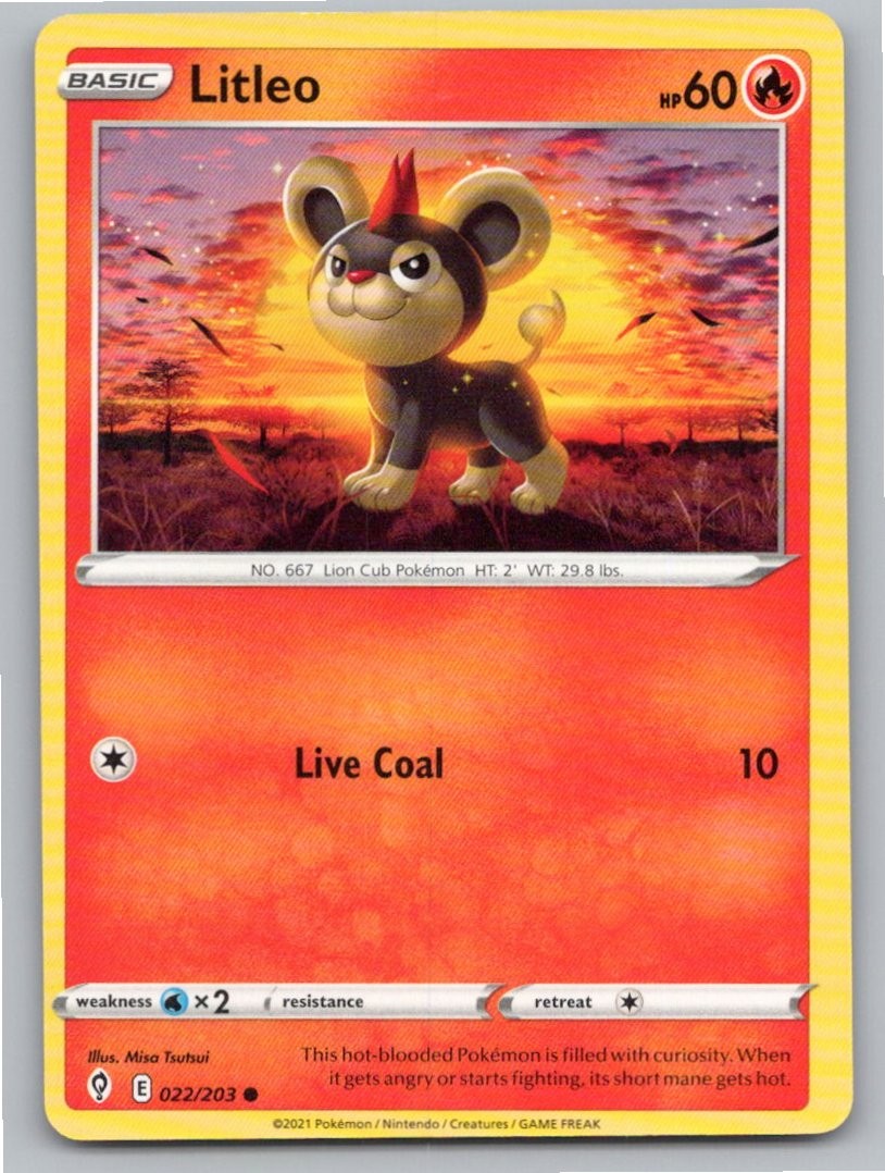 2021 POKEMON LITLEO EVOLVING SKIES 022/203 C NM A69066 FREE S&H