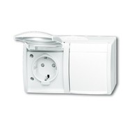 BUSCH JAEGER 2CKA002084A0723 2084-0-0723 - CEE 7/3 - 2P+E - White - IP44 - 250