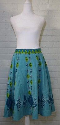 Viola For Anthropologie Multicolored Cotton Women's Geometric Skirt Size 4