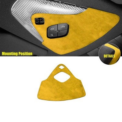For Toyota C-HR CHR 2016-2022 Yellow Suede Roof Reading Light Frame Decor Cover