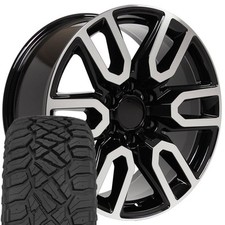 5914 20x9 Black Rims 27555r20 Rt Tires Set 6x139.7 28et