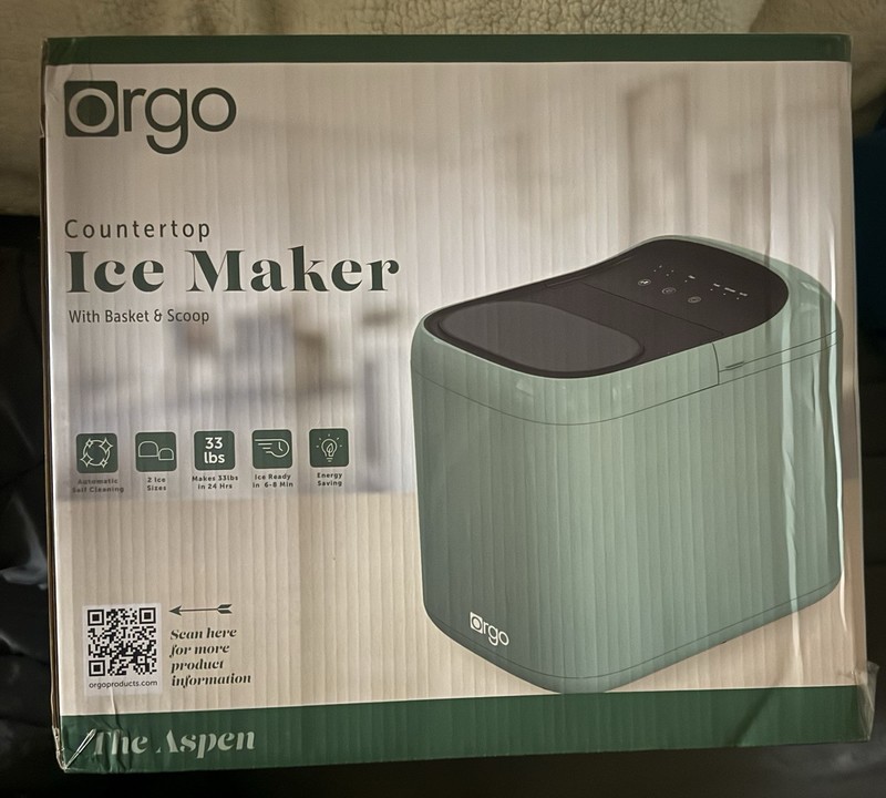Orgo Products The Aspen Countertop Ice Maker, Bullet Shaped Ice Type, Sage