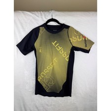 Reebok CrossFit Men Large Black Yellow Graphic T Shirt Athletic Performance