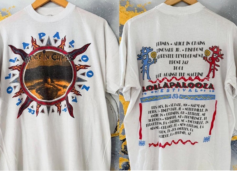 Alice in Chains 1993 Lollapalooza vintage concert tee two-sided design KV37552