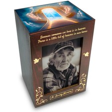- Wooden Cremation Urns with Photo Frame for Human Ashes Adult Female Male, W...