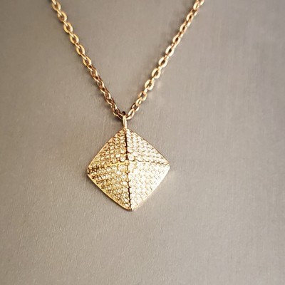 Swarovski Tactic Necklace Pendant Rose Gold Clear Crystals Swan Signed