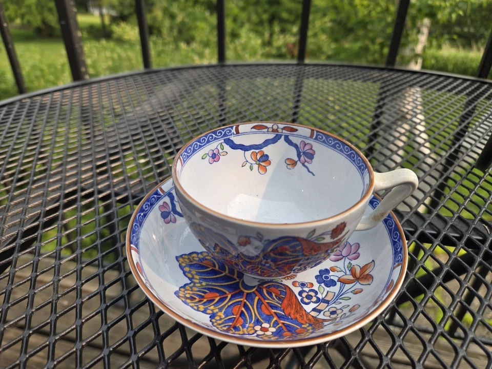 Antique Spode Tobacco Leaf Cup And Saucer/berry Bowl Polychrome - Image 4 of 4