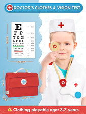 Doctor Kit for Toddlers Kid Play Set with Costume Stethoscope Medical Toy