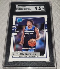 ANTHONY EDWARDS 2020 DONRUSS RATED ROOKIE SILVER PRESS PROOF #63/349 SGC 9.5!
