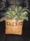 Woven Hanging Basket Christmas Decor w/ Faux Pine Trimmings Inside * Vintage! — photo 1