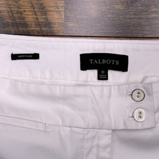 Talbots Heritage Ankle Pants Womens 10 White Mid Rise Stretch