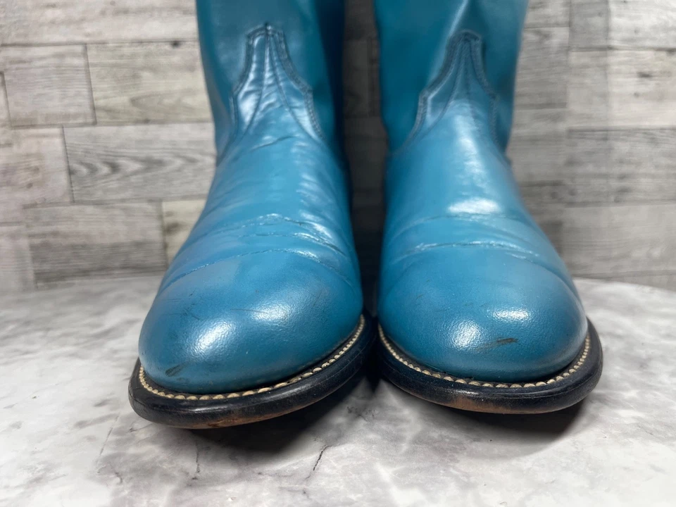 Botas Laredo Western Mujer 9M Roper Zapatos Cuero Azul Vaquero Boho Festival Foto 4 de 4