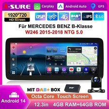 12" Android 15 Autoradio Original System DAB+ Kam F&uuml;r Mercedes W242 W246 NTG 5.0