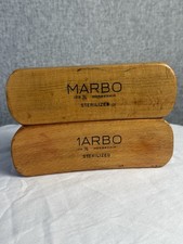 Set Of 2 - Vintage Marbo Shoe Shining Brush 100 Horse Hair Sterilized 6.5 X 2