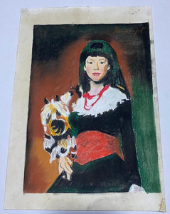 JOHN SINGER SARGENT Drawing on paper (Handmade) signed and stamped mixed media.