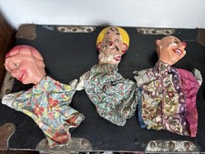 Vintage Puppets X 3 Hand Puppets probably papermache