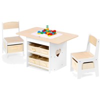 AktivitäTstisch FüR Kinder Mit 2 StüHlen, Stauraum, Natur - Spiel- Und Lernspaß