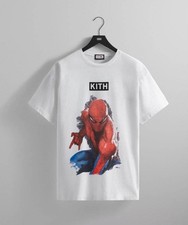 KITH Men Jacket Collaboration Marvel Spiderman White T-Shirt Xl Limited Edition