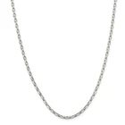 Sterling Silver Solid 3.2mm Oval Rolo Link Chain w/ Lobster Clasp 16" - 24"