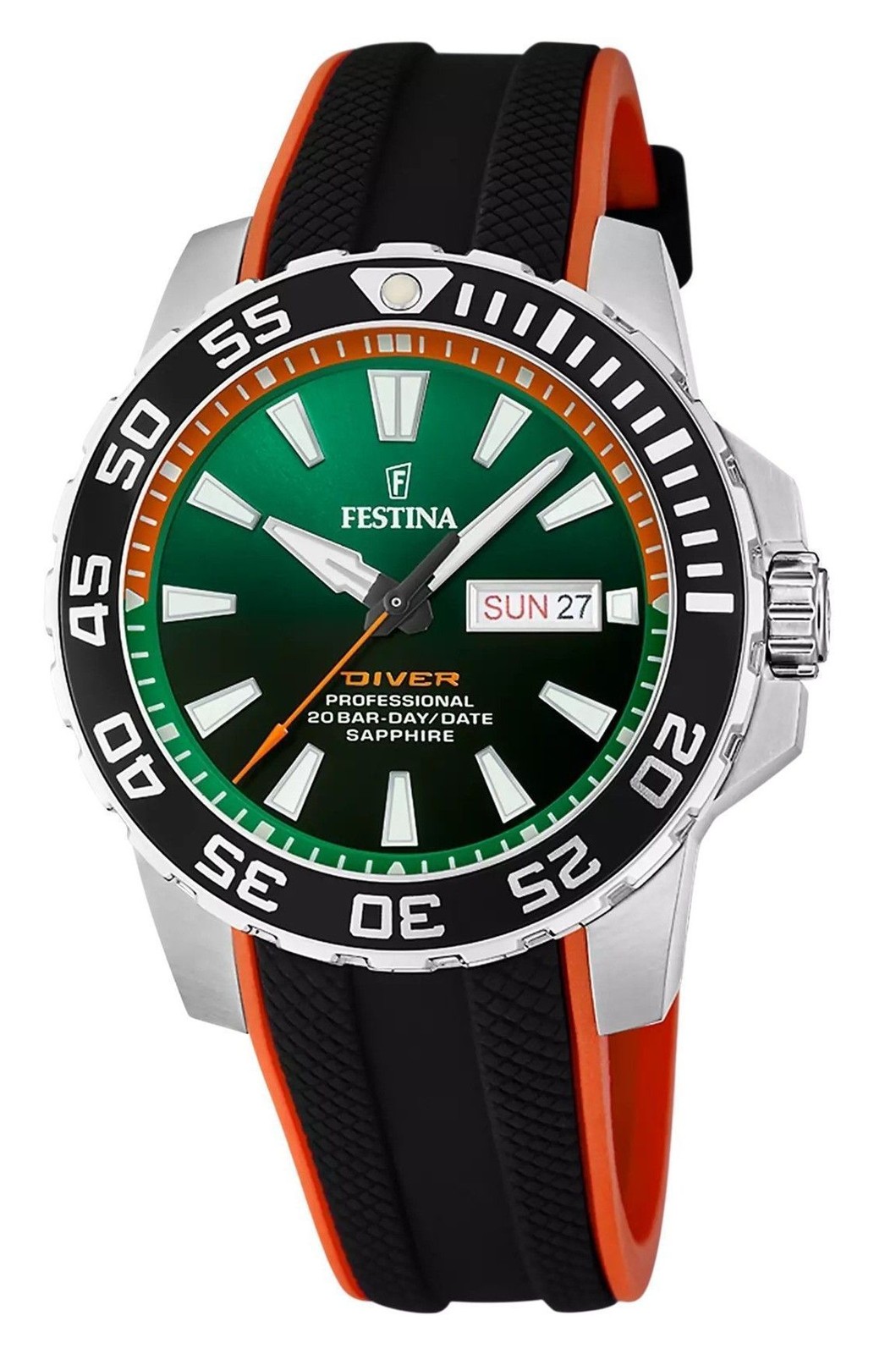 Festina The Originals Green Dial Quartz Diver's 200M Men's Watch F20662-2