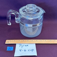 Vintage Pyrex 4 - 6 Cup Percolator Coffee Pot & Cover Only #7756 Cloudy No Chips