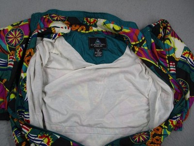 Vintage Casual Isle Jacket Womens Plus 1X Teal Multicolor
