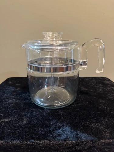 Vintage 7759 B Pyrex 9 Cup Glass Percolator Coffee Pot Flame Ware Complete Set