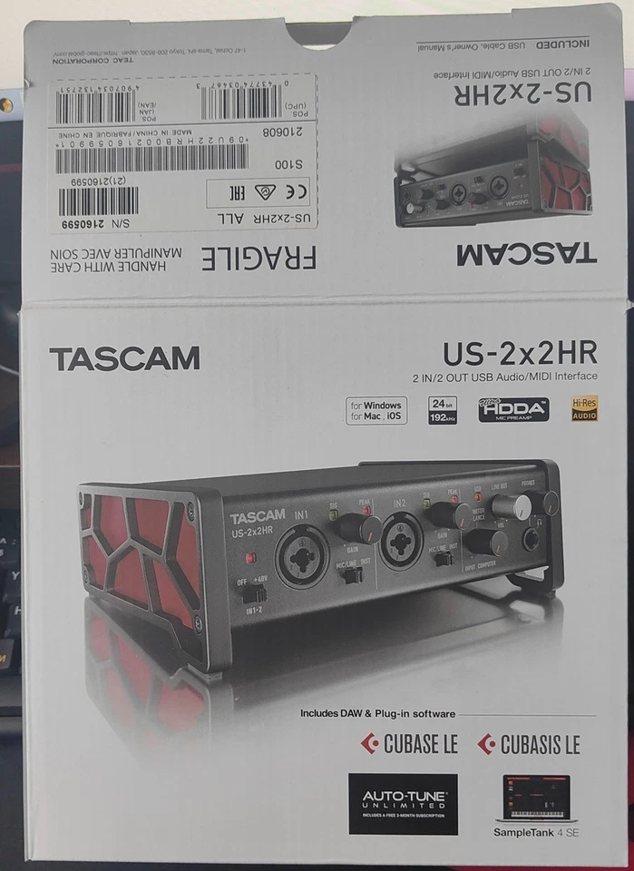 TASCAM US-2x2 HR USB Audio Midi Interface - Bild 3 von 4