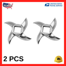 2 Pack #12 Meat Grinder Blade Stainless Steel Knife Cutter Replacement for Grind