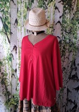 Deerberg XXL 50 52 54 Sweater Shirt Basic Longsleeve Rot Knöpfe Lagenlook 