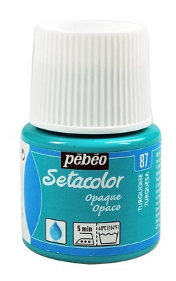 Pebeo   Setacolor Stoff- und Textilfarbe   Deckend Matt   Türkis   45 ml