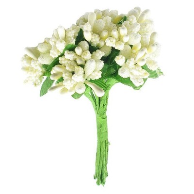 Ein Bündel 12 Stück Kunstblumen Staubgefäße Pistille für Hochzeit 8,5 cm