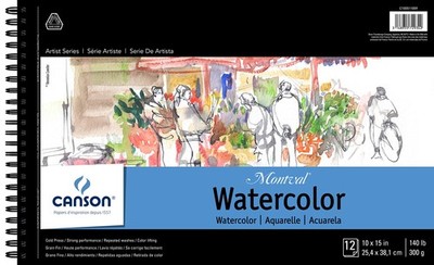 Artist Series Montval Watercolor Paper Wirebound Pad 10x15 Inches 12 Sheets 140