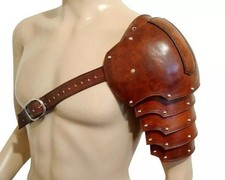 Leather Pauldron Medieval Viking leather shoulder armor Halloween Costume Larp