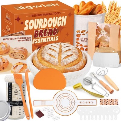 Sourdough Starter Kit for Beginners   Complete Sourdough Kit with Banneton Ba...