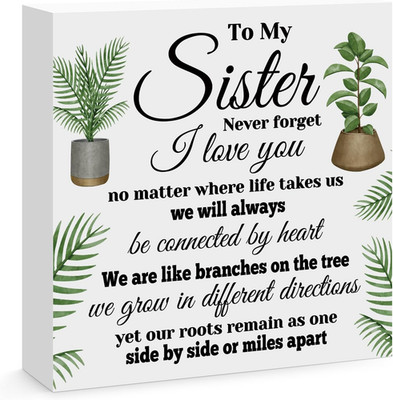 Sisters Gifts from Sister Birthday Gifts for Sister Engraved Wooden Block Sign D