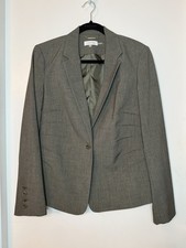 Calvin Klein Gray Suit Jacket Blazer Women's Size 10 Notch Lapel One-Button