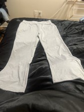Light Gray Jogger Tracksuit Set Jacket Pants Full Zip Collared