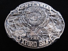 RF07149 NOS VINTAGE 1983  KANSAS  STATE CENTENNIAL SOLID BRASS BELT BUCKLE
