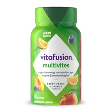 Vitafusion Multivitamin Gummies Daily Adult Vitamins Berry Peach & Orange, 70ct