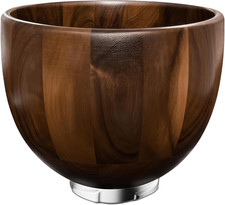 Premium Walnut Wood Mixing Bowl Compatible with Kitchenaid 4.5 & 5 QT Tilt-Head 