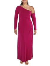 DONNA KARAN NEW YORK Womens Pink Lined Long Sleeve Full-Length Sheath Dress 2