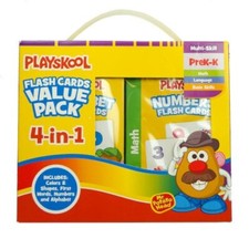 Playskool Flash Cards Alphabet, First Words, Shapes Colors, Numbers, PreK 4-Pack