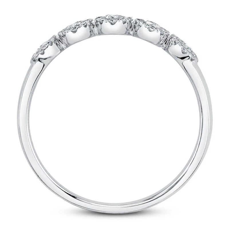 Anillo de diamantes Jared creación tímida 1/5 quilates doble redondo oro blanco 14K SC55002624 Foto 2 de 4