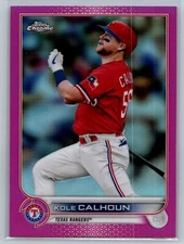 2022 Topps Chrome Pink Refractor Kole Calhoun #17 Texas Rangers